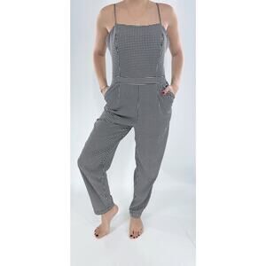 Forever 21 Black and White Check Checkered Plaid Jumpsuit Size Medium
